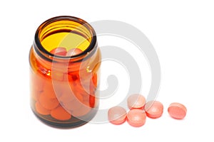 Pills, capsules on white background, Pharmacy, Medicine