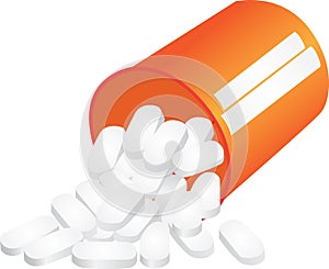 Pills falling out of bottle