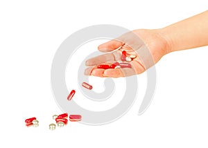 Pills falling out of hand
