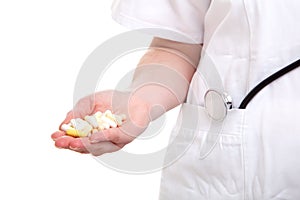 Pills in a hand