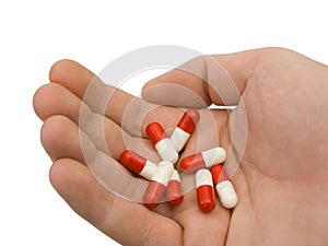 Pills on hand, close-up