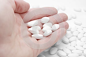 Pills in hand, generic drugs