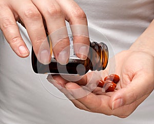Pills in hands