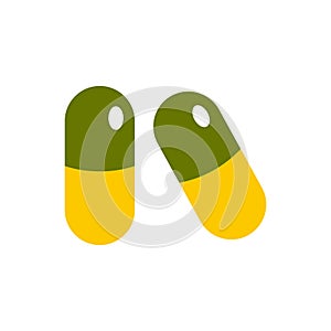 Pills icon in flat style