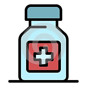 Pills jar icon color outline vector