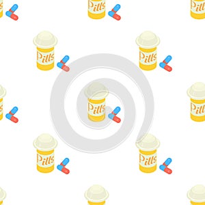 Pills in jar pattern seamless vector