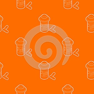 Pills in jar pattern vector orange