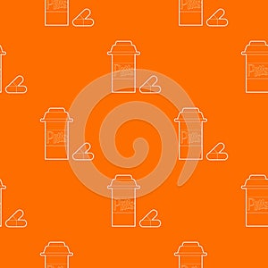 Pills in jar pattern vector orange