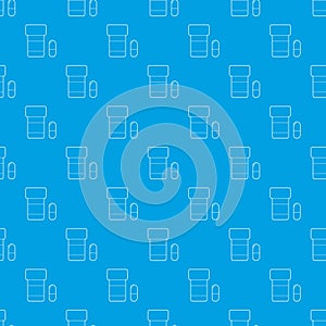 Pills in jar pattern vector seamless blue