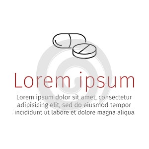 Pills line icon. vector sign symbol