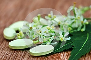 Pills made from medicinal neem