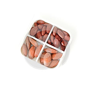 Pills in medicine box on white background (Ferrous Fumar photo