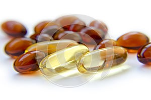 Pills of Omega-3 and lecithin photo
