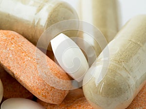 Pills of organic herbals and antibiotic