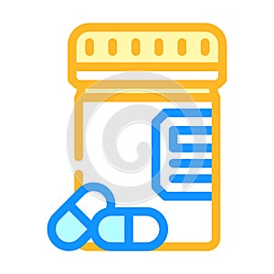 pills package color icon vector illustration color