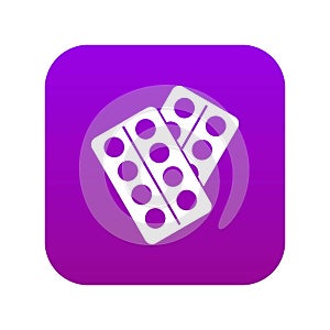 Pills in package icon digital purple