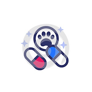 pills for pets, medication vector icon