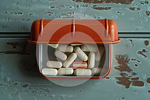 pills in pill box, ai generated