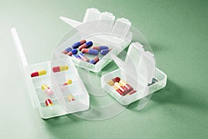 Pills in Plastic Boxes