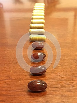 Pills in a row