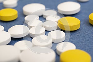 pills scattered, medical pills. anxieties