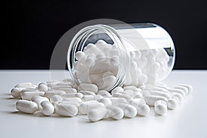 pills spilling out of a toppled pill bottle