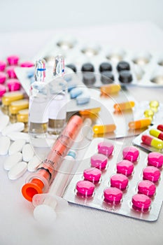 Pills, syringes and ampules
