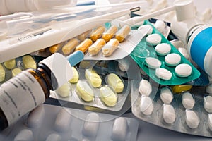 Pills, tablets and medical supplies