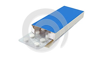 Pills tablets in open package