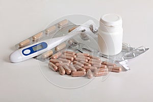 Pills and thermometer five