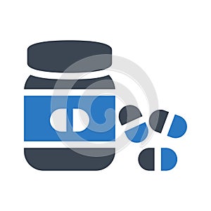Pills glyph colour vector icon