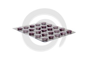 Pills on white background