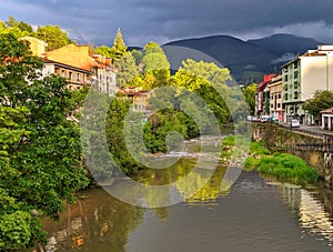 PiloÃ±a river in Infiesto village, Asturias, Spain photo