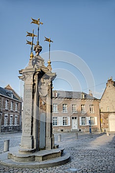 Pilory Well Fountain in Mons, Belgium.