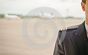 Pilot on the airfield.