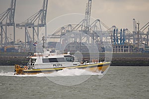 Pilot boat going fast