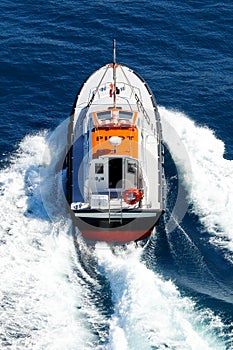 Pilot boat in navigation