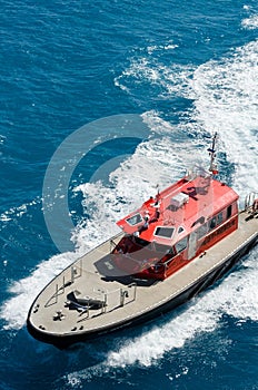 Pilot boat off the shore of Bermuda