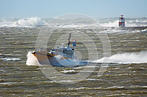 Pilot boat in a storm