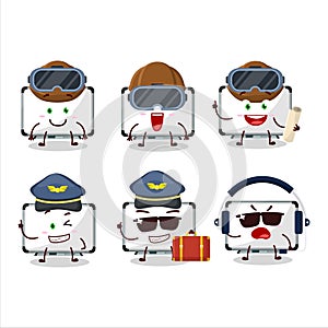 Pilot cartoon mascot white board with glasses