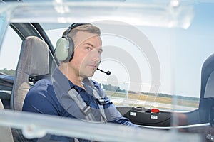 pilot in the cockpit