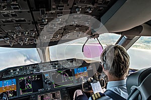 Pilot in the cockpit