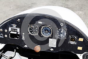 Pilot Control Panel Of Old Glider Plane