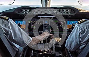 Pilot and copilot in commercial plane