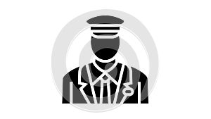 pilot flight school glyph icon animation