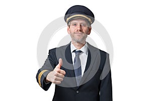 Pilot gives thumbs up signal