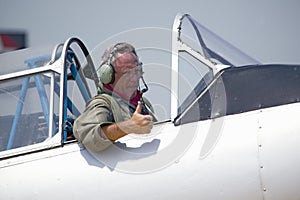 Pilot giving thumbs-up