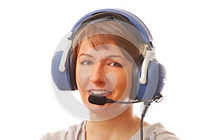 Pilot with headset