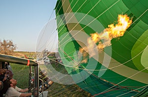 Pilot of hot air balloon start burner for air heating