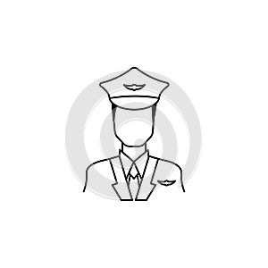 pilot icon. Avatar element of professions for mobile concept and web apps. Thin line icon for website design and development, app